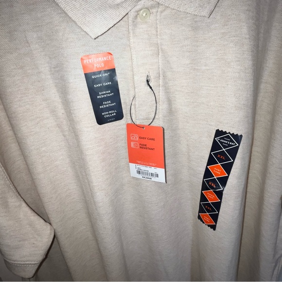 BRAND New ST John's Bay mens Performance polo t-shirt beige Quick dri size XXL - Picture 4 of 5